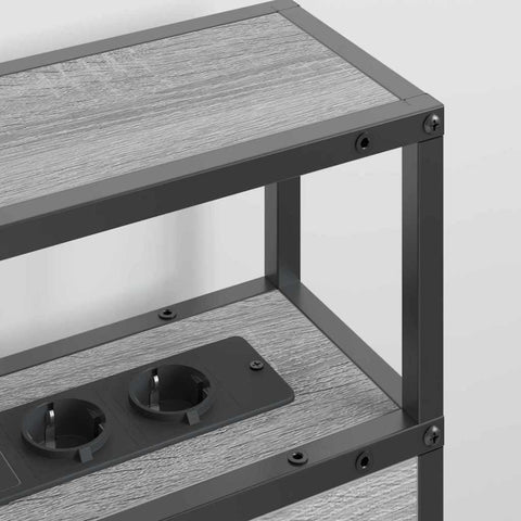 vidaXL Storage Headboard with Shelf Grey sonoma 140 cm Engineered wood