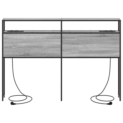 vidaXL Storage Headboard with Shelf Grey sonoma 140 cm Engineered wood