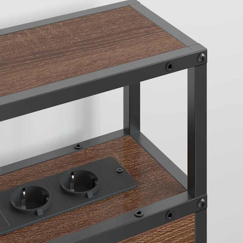 vidaXL Storage Headboard with Shelf Brown oak 140 cm Engineered wood