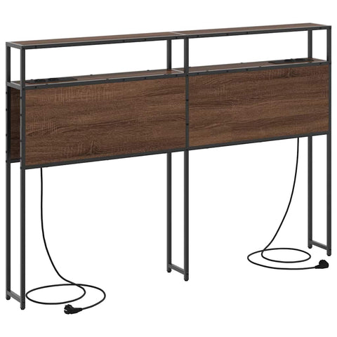 vidaXL Storage Headboard with Shelf Brown oak 140 cm Engineered wood