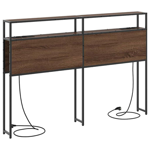 vidaXL Storage Headboard with Shelf Brown oak 140 cm Engineered wood