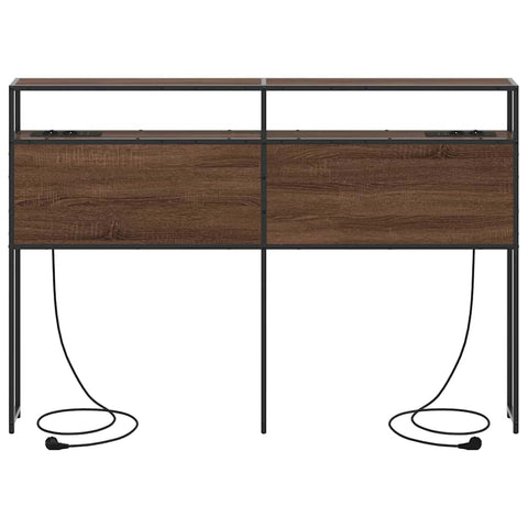 vidaXL Storage Headboard with Shelf Brown oak 140 cm Engineered wood