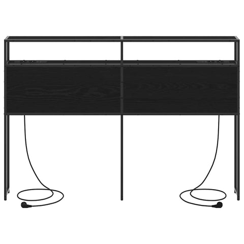 vidaXL Storage Headboard with Shelf Black oak 150 cm Engineered wood