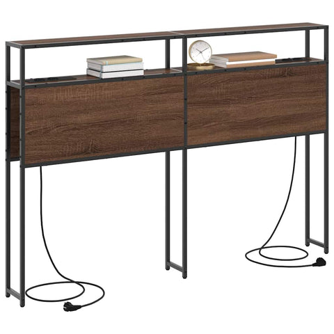 vidaXL Storage Headboard with Shelf Brown oak 150 cm Engineered wood