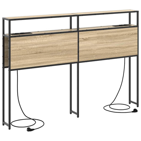 vidaXL Storage Headboard with Shelf Sonoma oak 160 cm Engineered wood