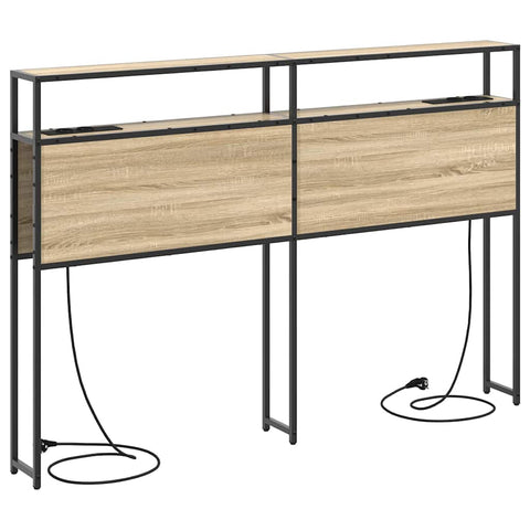 vidaXL Storage Headboard with Shelf Sonoma oak 160 cm Engineered wood