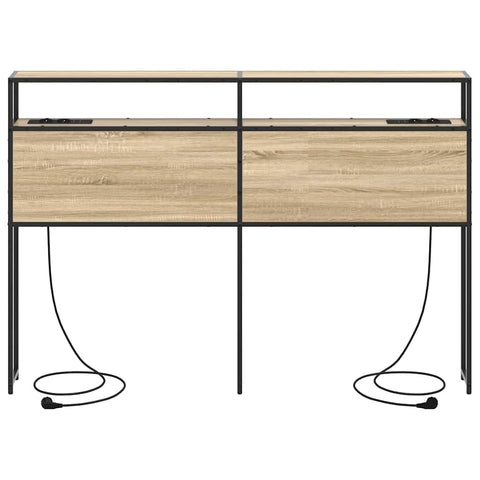 vidaXL Storage Headboard with Shelf Sonoma oak 160 cm Engineered wood