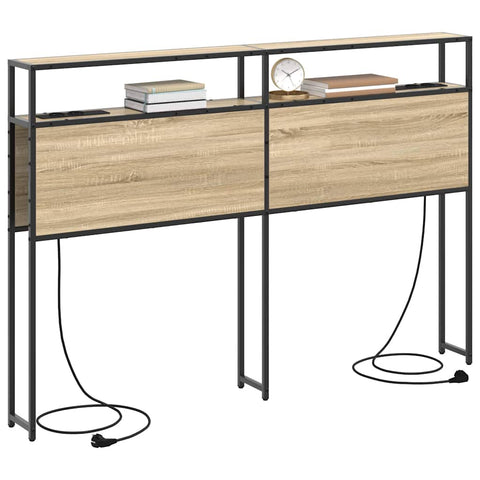 vidaXL Storage Headboard with Shelf Sonoma oak 160 cm Engineered wood