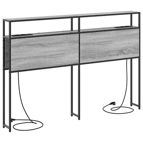 vidaXL Storage Headboard with Shelf Grey sonoma 160 cm Engineered wood