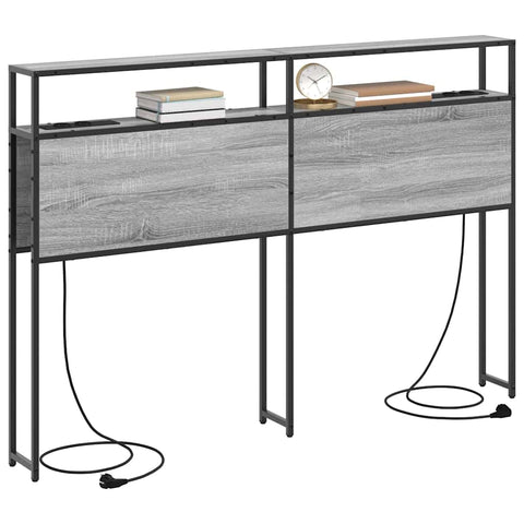vidaXL Storage Headboard with Shelf Grey sonoma 160 cm Engineered wood