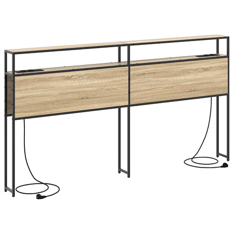 vidaXL Storage Headboard with Shelf Sonoma oak 200 cm Engineered wood