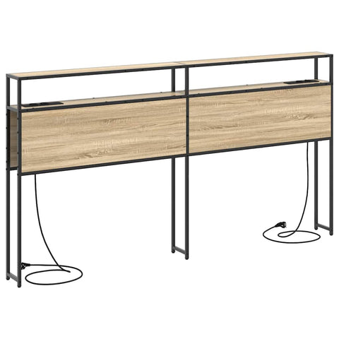 vidaXL Storage Headboard with Shelf Sonoma oak 200 cm Engineered wood