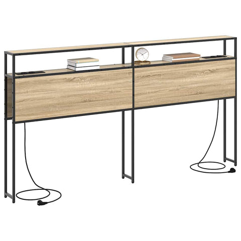 vidaXL Storage Headboard with Shelf Sonoma oak 200 cm Engineered wood