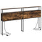 vidaXL Storage Headboard with Shelf Smoked oak 200 cm Engineered wood