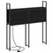 vidaXL Storage Headboard with Charging Station Black oak 75 cm