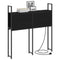 vidaXL Storage Headboard with Charging Station Black oak 75 cm