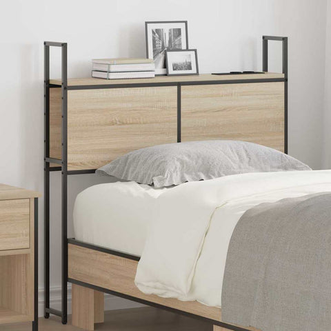 vidaXL Storage Headboard with Charging Station Sonoma oak 80 cm