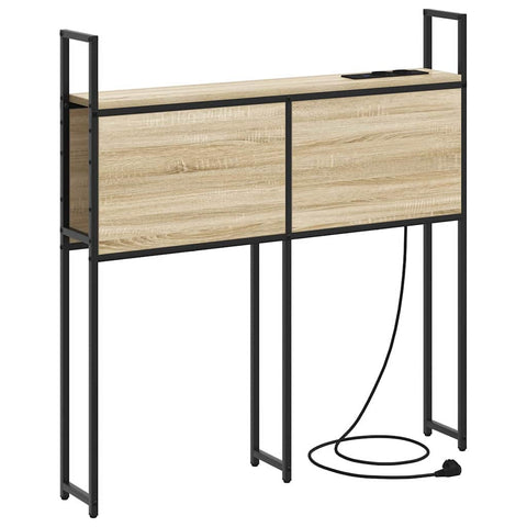 vidaXL Storage Headboard with Charging Station Sonoma oak 80 cm