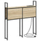 vidaXL Storage Headboard with Charging Station Sonoma oak 80 cm