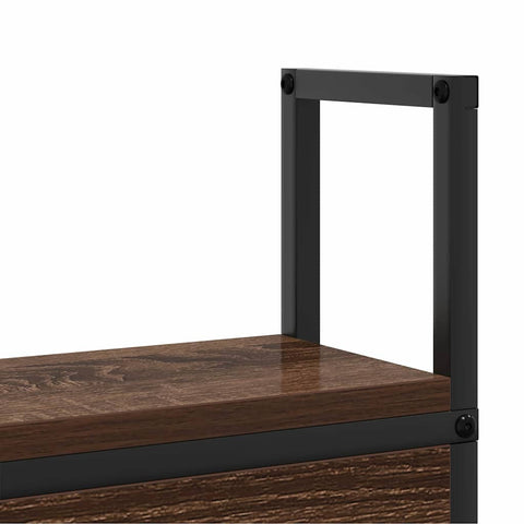 vidaXL Storage Headboard with Charging Station Brown oak 90 cm