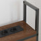 vidaXL Storage Headboard with Charging Station Brown oak 90 cm