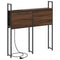 vidaXL Storage Headboard with Charging Station Brown oak 90 cm