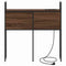 vidaXL Storage Headboard with Charging Station Brown oak 90 cm