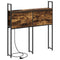 vidaXL Storage Headboard with Charging Station Smoked oak 100 cm