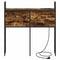vidaXL Storage Headboard with Charging Station Smoked oak 100 cm