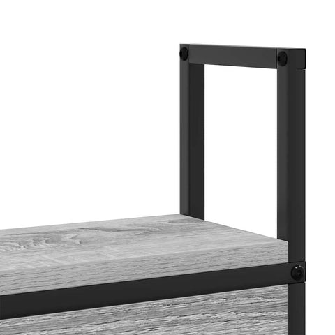 vidaXL Storage Headboard with Charging Station Grey sonoma 100 cm