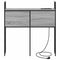 vidaXL Storage Headboard with Charging Station Grey sonoma 100 cm