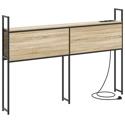 vidaXL Storage Headboard with Charging Station Sonoma oak 135 cm