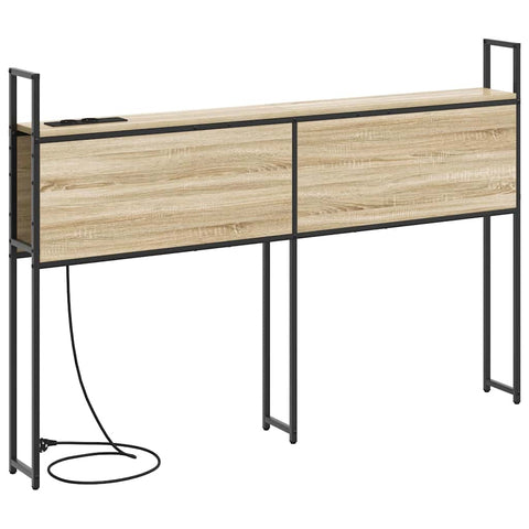 vidaXL Storage Headboard with Charging Station Sonoma oak 135 cm