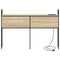vidaXL Storage Headboard with Charging Station Sonoma oak 135 cm