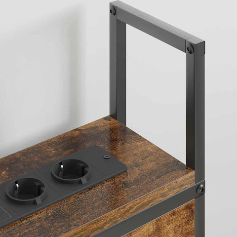 vidaXL Storage Headboard with Charging Station Smoked oak 135 cm
