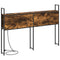 vidaXL Storage Headboard with Charging Station Smoked oak 135 cm