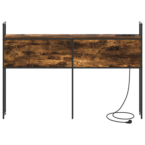 vidaXL Storage Headboard with Charging Station Smoked oak 135 cm