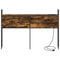vidaXL Storage Headboard with Charging Station Smoked oak 135 cm