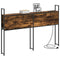 vidaXL Storage Headboard with Charging Station Smoked oak 135 cm