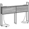 vidaXL Storage Headboard with Charging Station Grey sonoma 135 cm