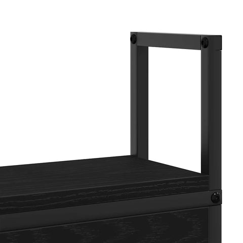 vidaXL Storage Headboard with Charging Station Black oak 140 cm