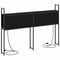 vidaXL Storage Headboard with Charging Station Black oak 140 cm