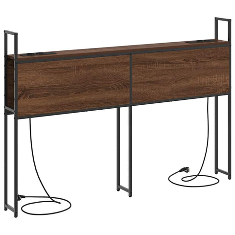 vidaXL Storage Headboard with Charging Station Brown oak 140 cm