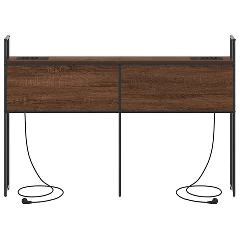 vidaXL Storage Headboard with Charging Station Brown oak 140 cm