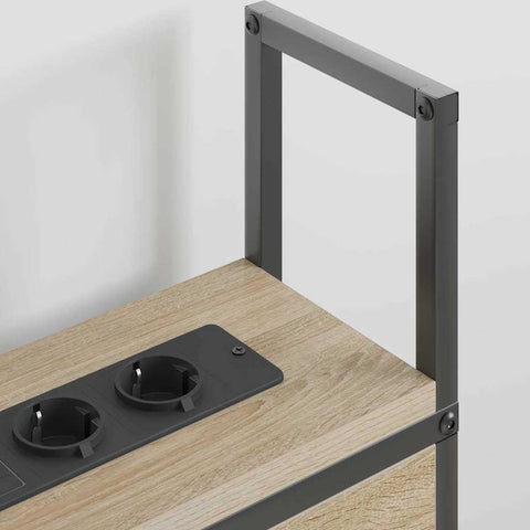vidaXL Storage Headboard with Charging Station Sonoma oak 160 cm