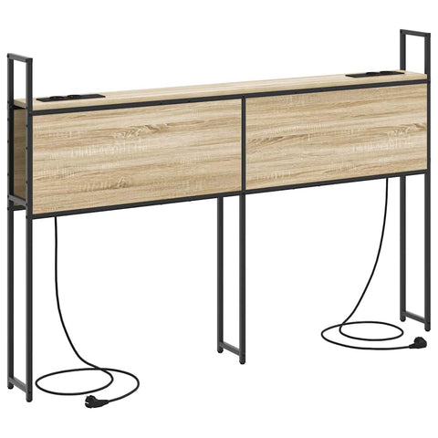 vidaXL Storage Headboard with Charging Station Sonoma oak 160 cm