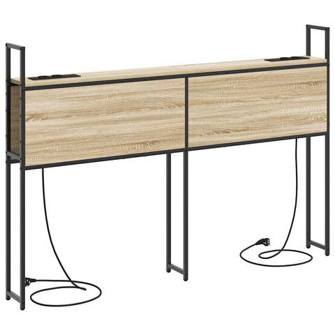 vidaXL Storage Headboard with Charging Station Sonoma oak 160 cm