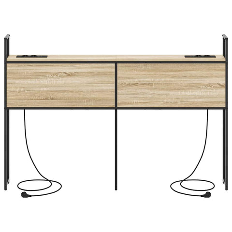 vidaXL Storage Headboard with Charging Station Sonoma oak 160 cm