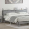 vidaXL Storage Headboard with Charging Station Grey sonoma 180 cm