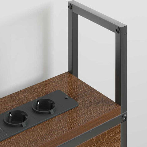 vidaXL Storage Headboard with Charging Station Brown oak 180 cm